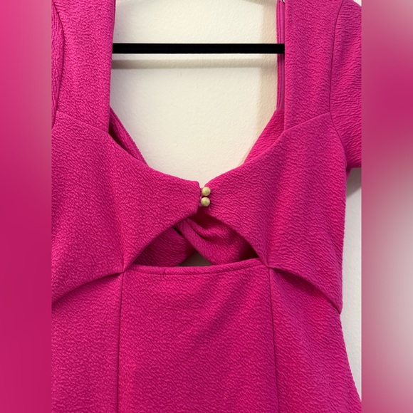 NWT‎ Maeve Anthropologie Keyhole Textured Pink Mini Dress - XXS - Picture 6 of 13